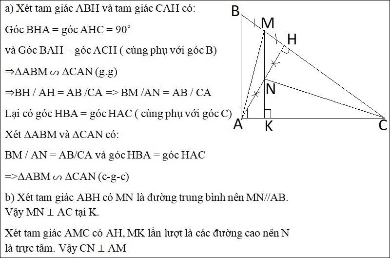 Bài giải bài tập 3 về hai tam giác đồng dạng